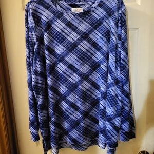 Jaclyn Smith Blue Plaid Women's Top